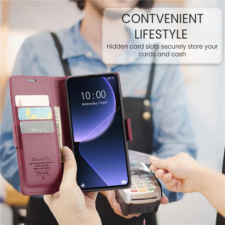 CASEME 023 Series For Xiaomi 13T / 13T Pro / Redmi K60 Ultra Case Leather Litchi Texture Phone Cover with Stand and Wallet