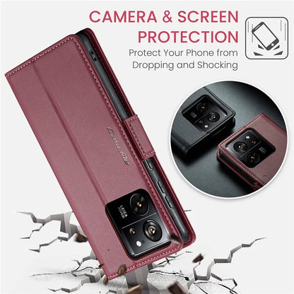 CASEME 023 Series For Xiaomi 13T / 13T Pro / Redmi K60 Ultra Case Leather Litchi Texture Phone Cover with Stand and Wallet
