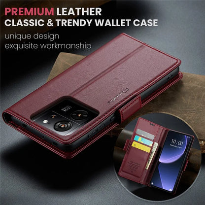 CASEME 023 Series For Xiaomi 13T / 13T Pro / Redmi K60 Ultra Case Leather Litchi Texture Phone Cover with Stand and Wallet