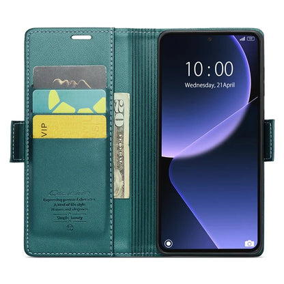 CASEME 023 Series For Xiaomi 13T / 13T Pro / Redmi K60 Ultra Case Leather Litchi Texture Phone Cover with Stand and Wallet