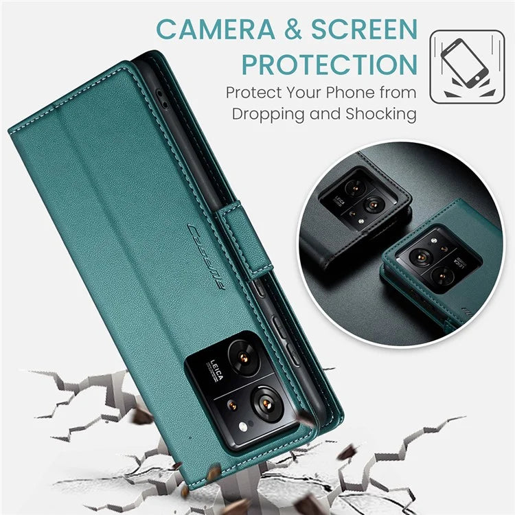 CASEME 023 Series For Xiaomi 13T / 13T Pro / Redmi K60 Ultra Case Leather Litchi Texture Phone Cover with Stand and Wallet