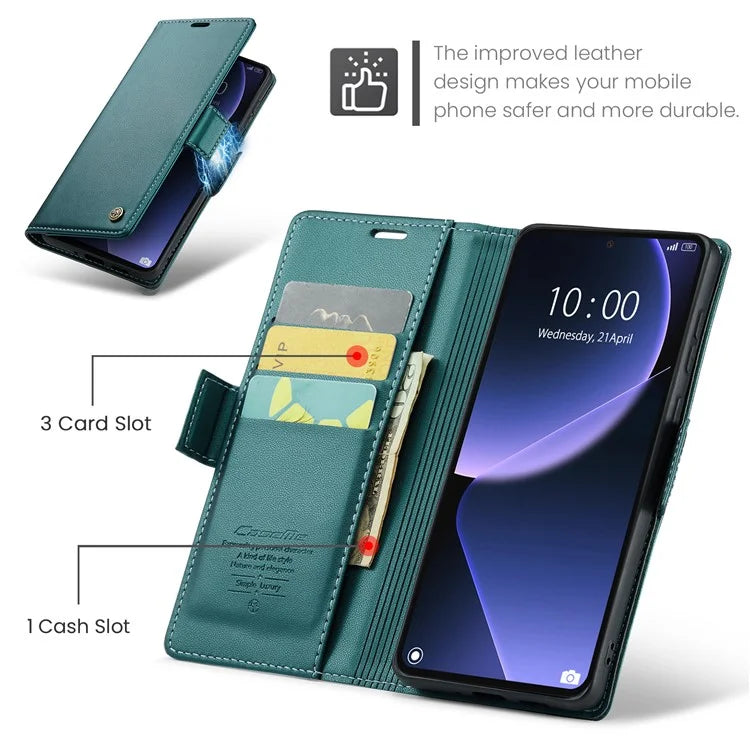 CASEME 023 Series For Xiaomi 13T / 13T Pro / Redmi K60 Ultra Case Leather Litchi Texture Phone Cover with Stand and Wallet