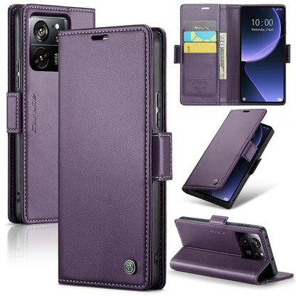 CASEME 023 Series For Xiaomi 13T / 13T Pro / Redmi K60 Ultra Case Leather Litchi Texture Phone Cover with Stand and Wallet