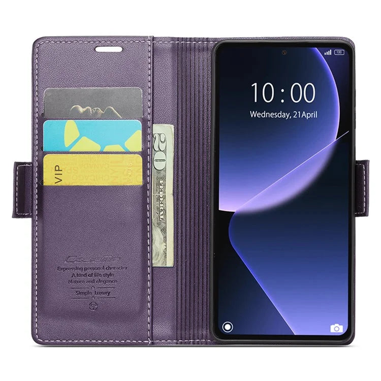CASEME 023 Series For Xiaomi 13T / 13T Pro / Redmi K60 Ultra Case Leather Litchi Texture Phone Cover with Stand and Wallet