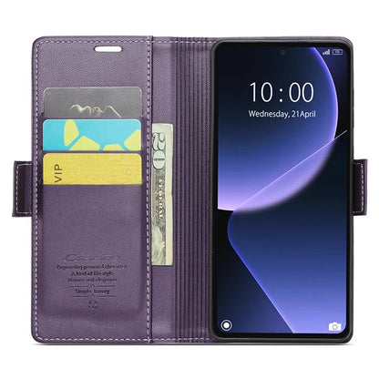 CASEME 023 Series For Xiaomi 13T / 13T Pro / Redmi K60 Ultra Case Leather Litchi Texture Phone Cover with Stand and Wallet