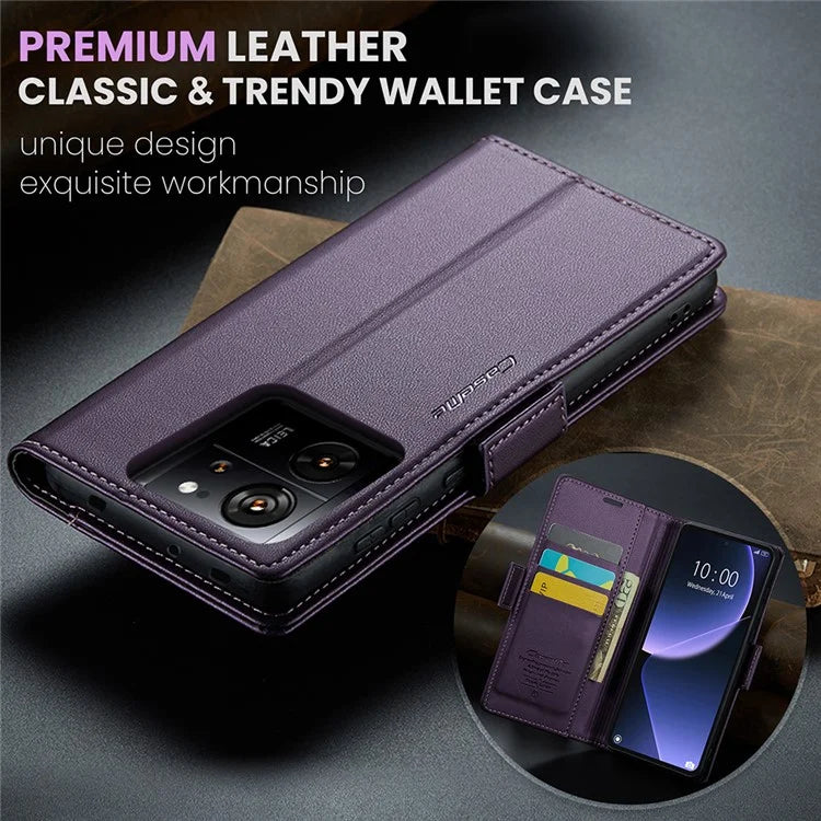CASEME 023 Series For Xiaomi 13T / 13T Pro / Redmi K60 Ultra Case Leather Litchi Texture Phone Cover with Stand and Wallet
