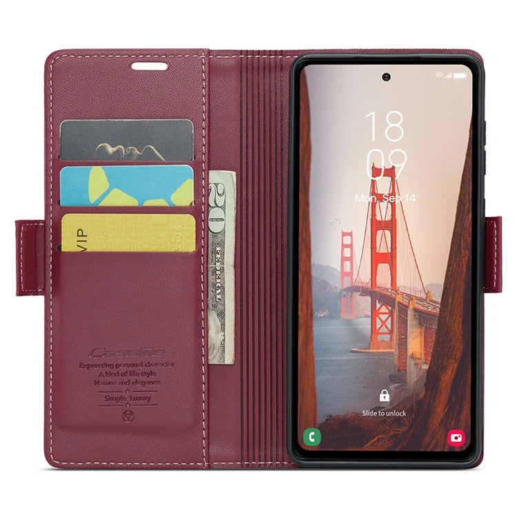 CASEME 023 Series For Samsung Galaxy S23 FE Case PU Leather RFID Blocking Phone Cover