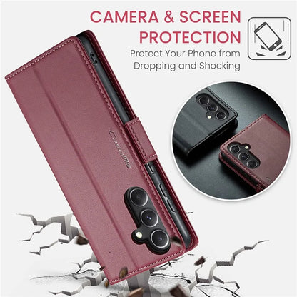 CASEME 023 Series For Samsung Galaxy S23 FE Case PU Leather RFID Blocking Phone Cover