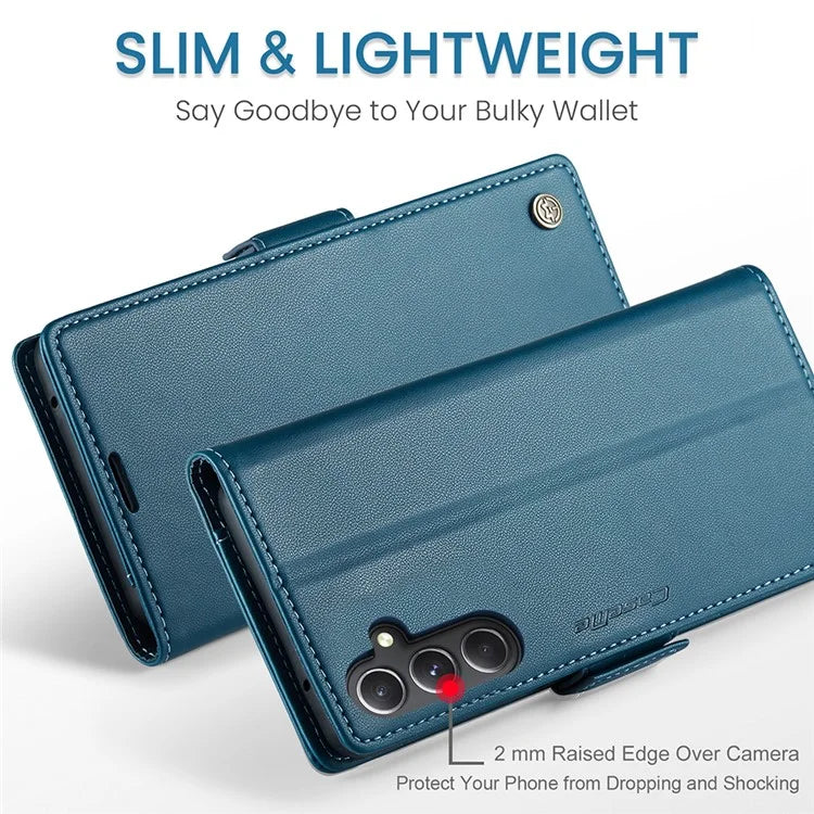 CASEME 023 Series For Samsung Galaxy S23 FE Case PU Leather RFID Blocking Phone Cover