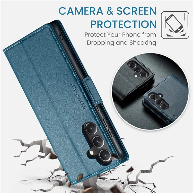CASEME 023 Series For Samsung Galaxy S23 FE Case PU Leather RFID Blocking Phone Cover