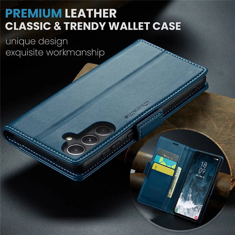 CASEME 023 Series For Samsung Galaxy S23 FE Case PU Leather RFID Blocking Phone Cover