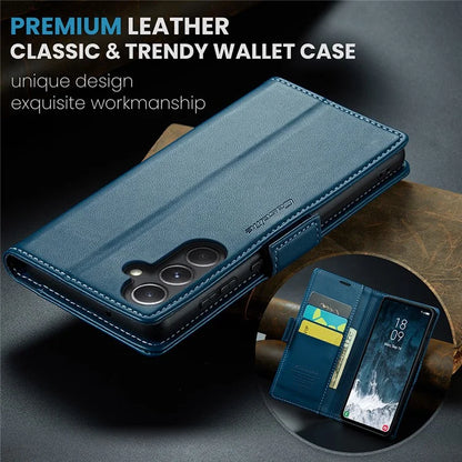 CASEME 023 Series For Samsung Galaxy S23 FE Case PU Leather RFID Blocking Phone Cover