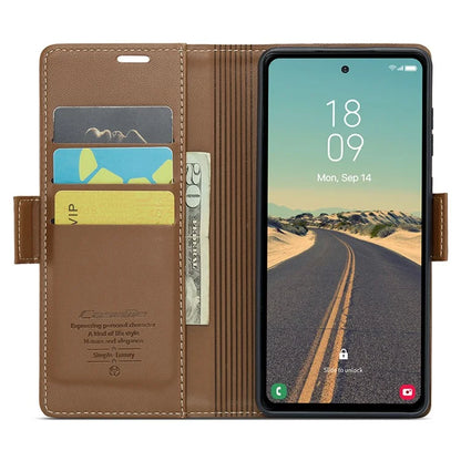 CASEME 023 Series For Samsung Galaxy S23 FE Case PU Leather RFID Blocking Phone Cover