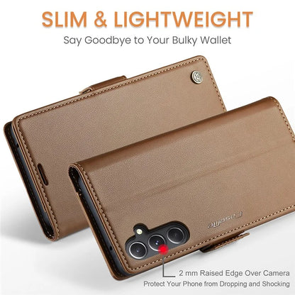 CASEME 023 Series For Samsung Galaxy S23 FE Case PU Leather RFID Blocking Phone Cover