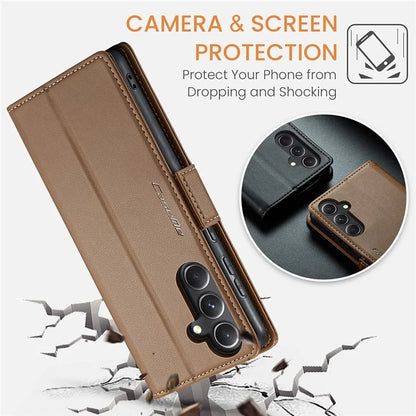 CASEME 023 Series For Samsung Galaxy S23 FE Case PU Leather RFID Blocking Phone Cover