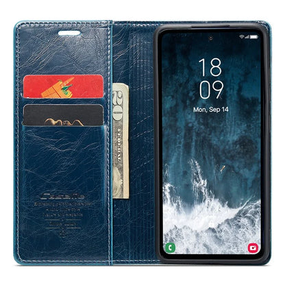 CASEME 003 Series For Samsung Galaxy S23 FE Case Waxy Crazy Horse Texture Wallet Phone Cover