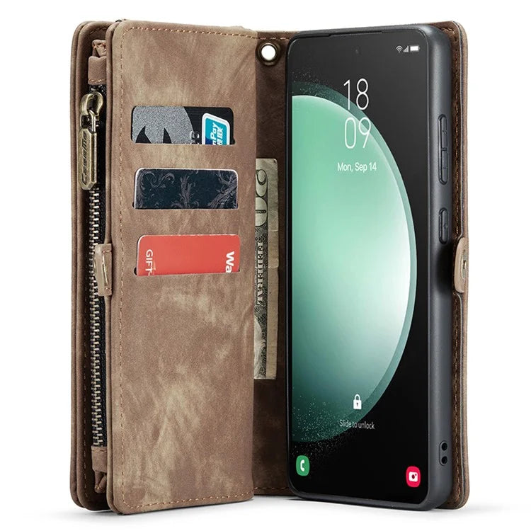 CASEME 008 Series for Samsung Galaxy S23 FE Case Zipper Pocket Detachable Phone Cover