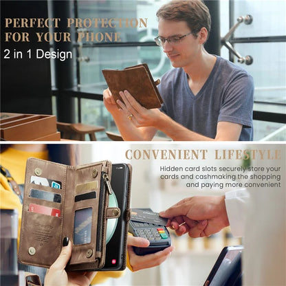 CASEME 008 Series for Samsung Galaxy S23 FE Case Zipper Pocket Detachable Phone Cover