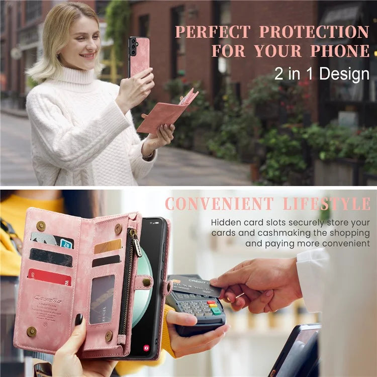 CASEME 008 Series for Samsung Galaxy S23 FE Case Zipper Pocket Detachable Phone Cover