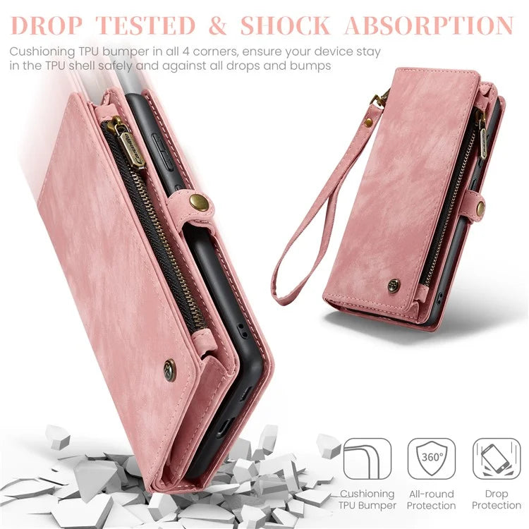 CASEME 008 Series for Samsung Galaxy S23 FE Case Zipper Pocket Detachable Phone Cover