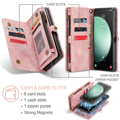 CASEME 008 Series for Samsung Galaxy S23 FE Case Zipper Pocket Detachable Phone Cover
