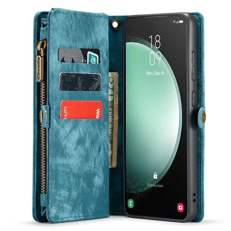CASEME 008 Series for Samsung Galaxy S23 FE Case Zipper Pocket Detachable Phone Cover