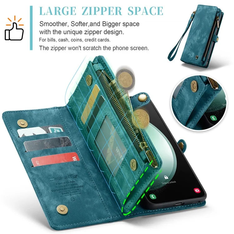CASEME 008 Series for Samsung Galaxy S23 FE Case Zipper Pocket Detachable Phone Cover