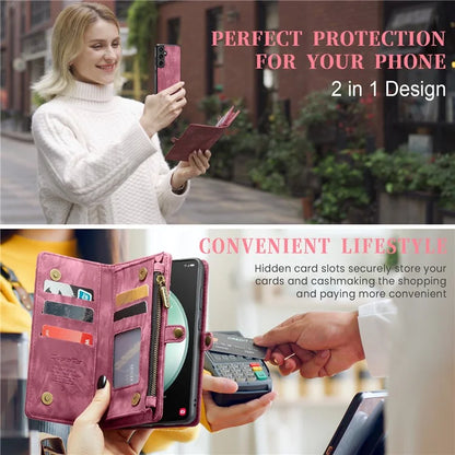 CASEME 008 Series for Samsung Galaxy S23 FE Case Zipper Pocket Detachable Phone Cover