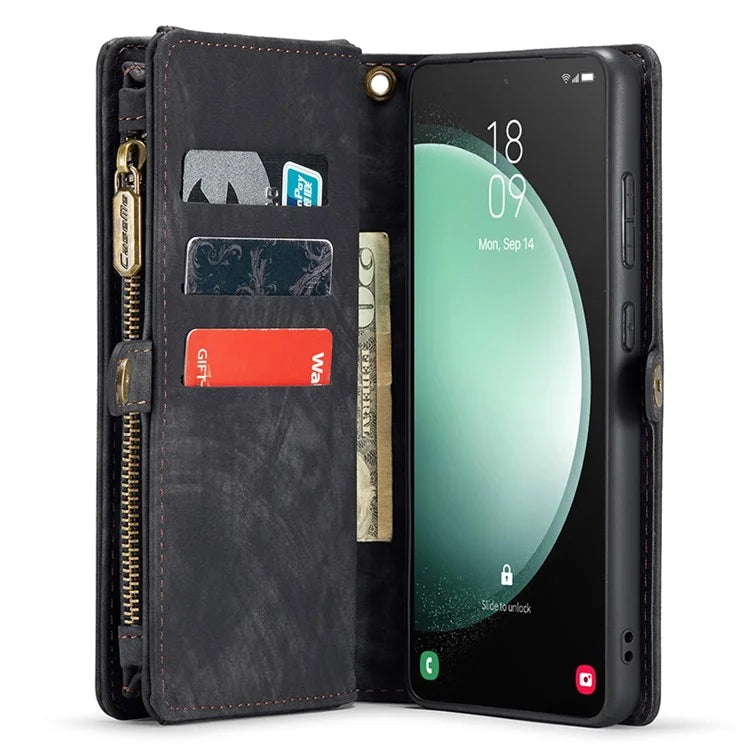 CASEME 008 Series for Samsung Galaxy S23 FE Case Zipper Pocket Detachable Phone Cover