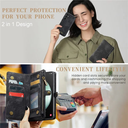 CASEME 008 Series for Samsung Galaxy S23 FE Case Zipper Pocket Detachable Phone Cover