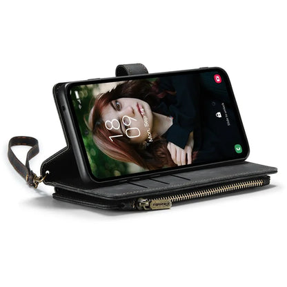 CASEME C30 Series for Samsung Galaxy S23 FE Case PU Leather Zipper Pocket Phone Cover