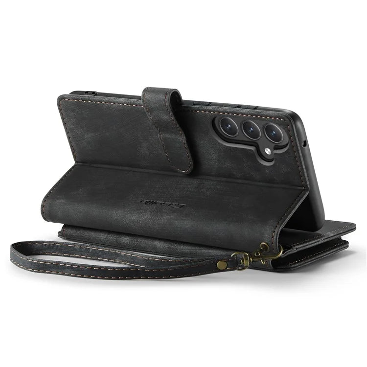 CASEME C30 Series for Samsung Galaxy S23 FE Case PU Leather Zipper Pocket Phone Cover