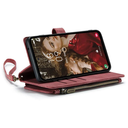 CASEME C30 Series for Samsung Galaxy S23 FE Case PU Leather Zipper Pocket Phone Cover
