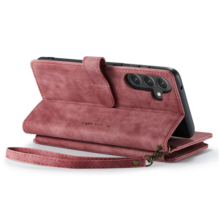 CASEME C30 Series for Samsung Galaxy S23 FE Case PU Leather Zipper Pocket Phone Cover