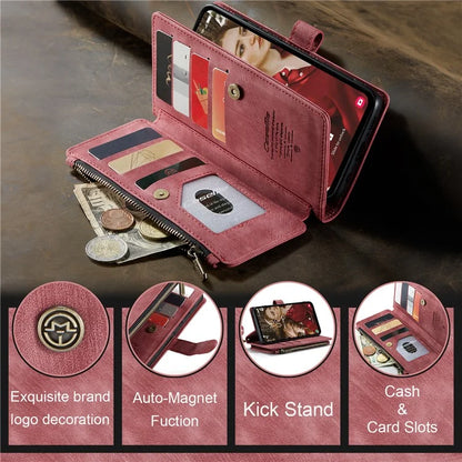 CASEME C30 Series for Samsung Galaxy S23 FE Case PU Leather Zipper Pocket Phone Cover