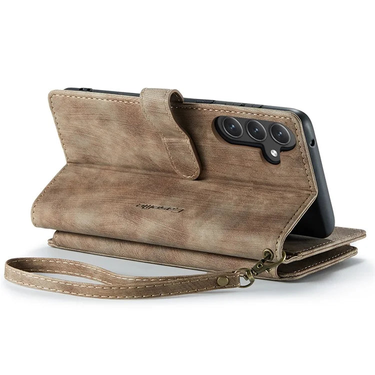 CASEME C30 Series for Samsung Galaxy S23 FE Case PU Leather Zipper Pocket Phone Cover