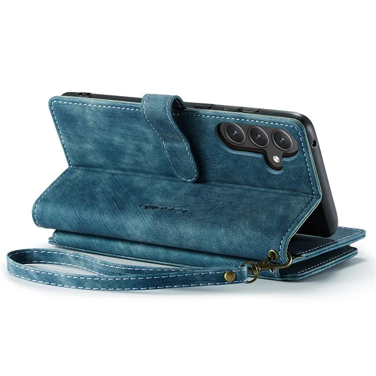 CASEME C30 Series for Samsung Galaxy S23 FE Case PU Leather Zipper Pocket Phone Cover