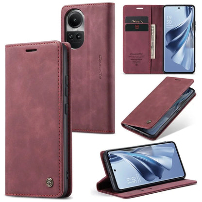 CASEME 013 Series For Oppo Reno10 5G (Global) /  Reno10 Pro 5G (Global) Case PU Leather Wallet Flip Cover