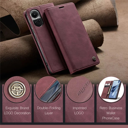 CASEME 013 Series For Oppo Reno10 5G (Global) /  Reno10 Pro 5G (Global) Case PU Leather Wallet Flip Cover