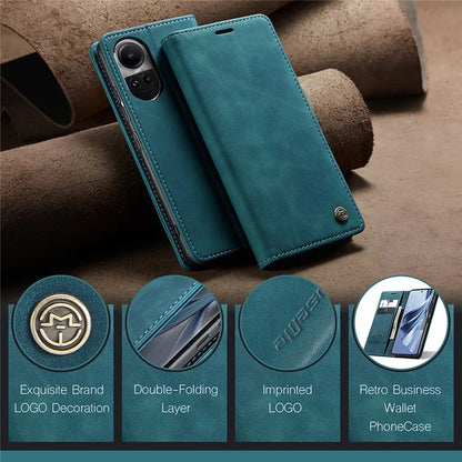 CASEME 013 Series For Oppo Reno10 5G (Global) /  Reno10 Pro 5G (Global) Case PU Leather Wallet Flip Cover