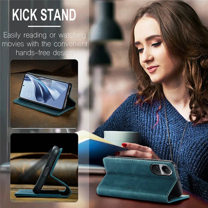 CASEME 013 Series For Oppo Reno10 5G (Global) /  Reno10 Pro 5G (Global) Case PU Leather Wallet Flip Cover