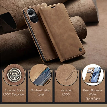 CASEME 013 Series For Oppo Reno10 5G (Global) /  Reno10 Pro 5G (Global) Case PU Leather Wallet Flip Cover