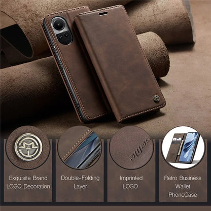 CASEME 013 Series For Oppo Reno10 5G (Global) /  Reno10 Pro 5G (Global) Case PU Leather Wallet Flip Cover