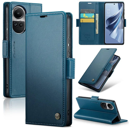 CASEME 023 Series For Oppo Reno10 5G (Global) / Reno10 Pro 5G (Global) Case RFID Blocking Wallet Phone Cover