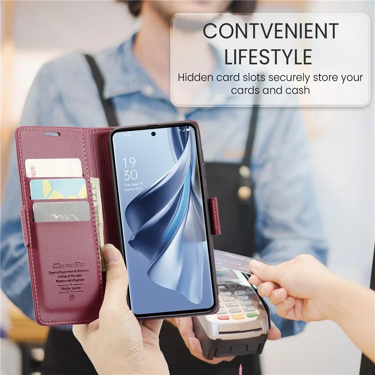 CASEME 023 Series For Oppo Reno10 5G (Global) / Reno10 Pro 5G (Global) Case RFID Blocking Wallet Phone Cover