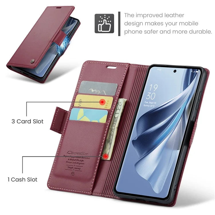 CASEME 023 Series For Oppo Reno10 5G (Global) / Reno10 Pro 5G (Global) Case RFID Blocking Wallet Phone Cover