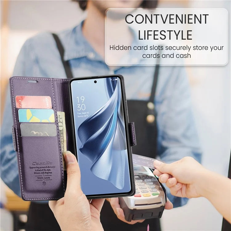 CASEME 023 Series For Oppo Reno10 5G (Global) / Reno10 Pro 5G (Global) Case RFID Blocking Wallet Phone Cover