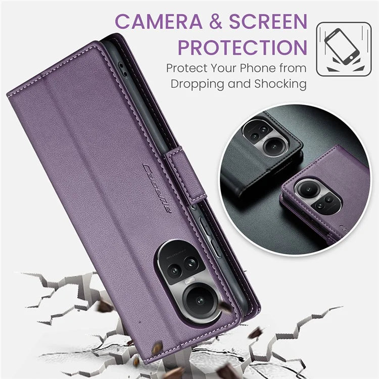 CASEME 023 Series For Oppo Reno10 5G (Global) / Reno10 Pro 5G (Global) Case RFID Blocking Wallet Phone Cover