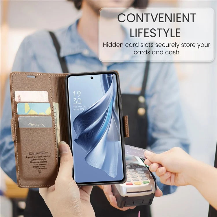 CASEME 023 Series For Oppo Reno10 5G (Global) / Reno10 Pro 5G (Global) Case RFID Blocking Wallet Phone Cover