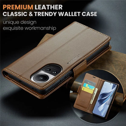 CASEME 023 Series For Oppo Reno10 5G (Global) / Reno10 Pro 5G (Global) Case RFID Blocking Wallet Phone Cover